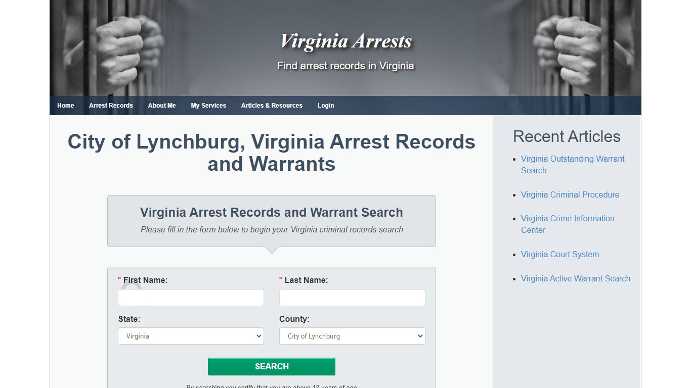 City of Lynchburg, Virginia Arrest Records and Warrants